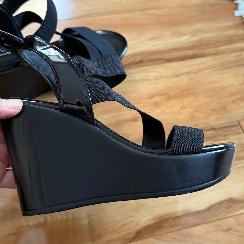 Charles by charles david Glossy Black Wedge Sandals - Picture 7 of 10